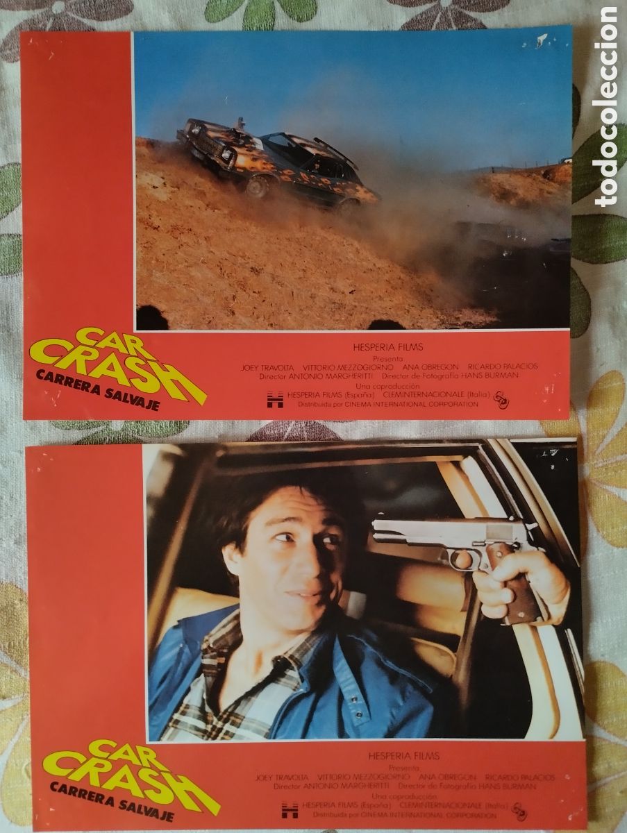 Cine: 12 FOTOCROMOS - CAR CRASH CARRERA SALVAJE - SET COMPLETO