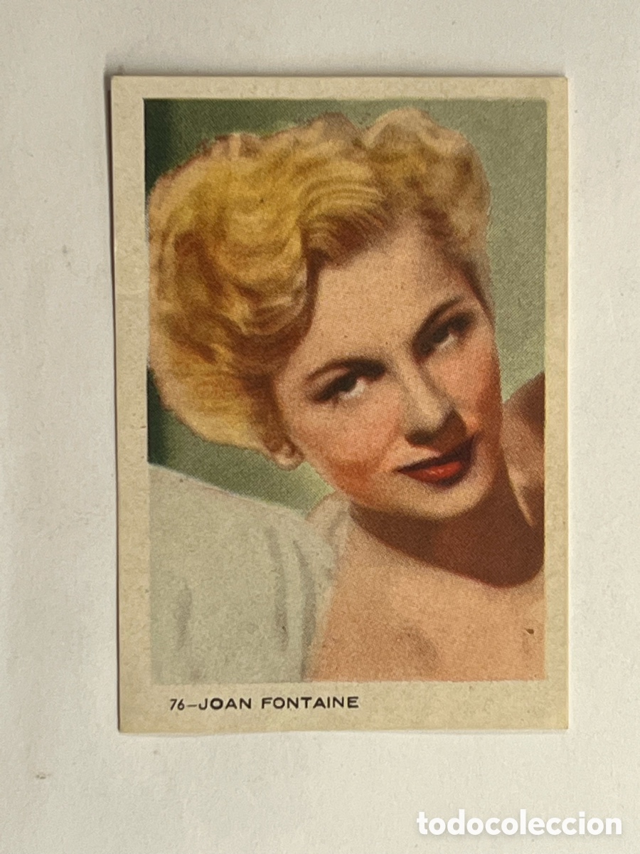 Cine: Joan Fontaine, Colecci&oacute;n Artistas de cine - Cromo. Sin publicidad