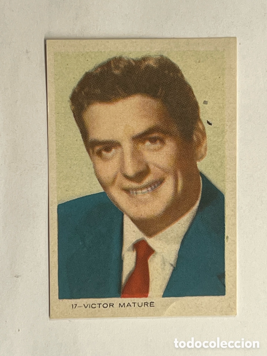 Cine: V&iacute;ctor Mature, Colecci&oacute;n Artistas de cine - Cromo. Sin publicidad