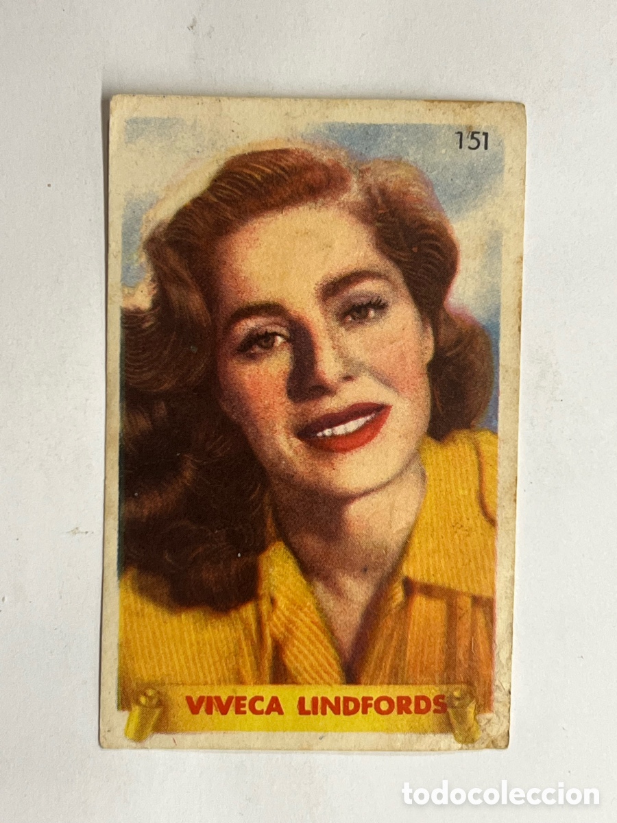 Cine: VIVECA LINDFORDS. Colecci&oacute;n Artistas de cine - Cromo. Sin publicidad