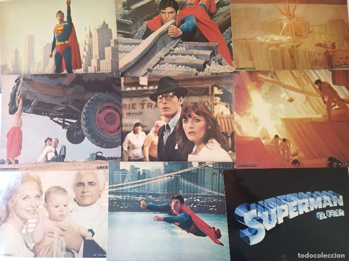 Cine: Lote de 9 Fotocromos Originales - Superman El Film (1978) - Cinestampa Roma - En el sobre original