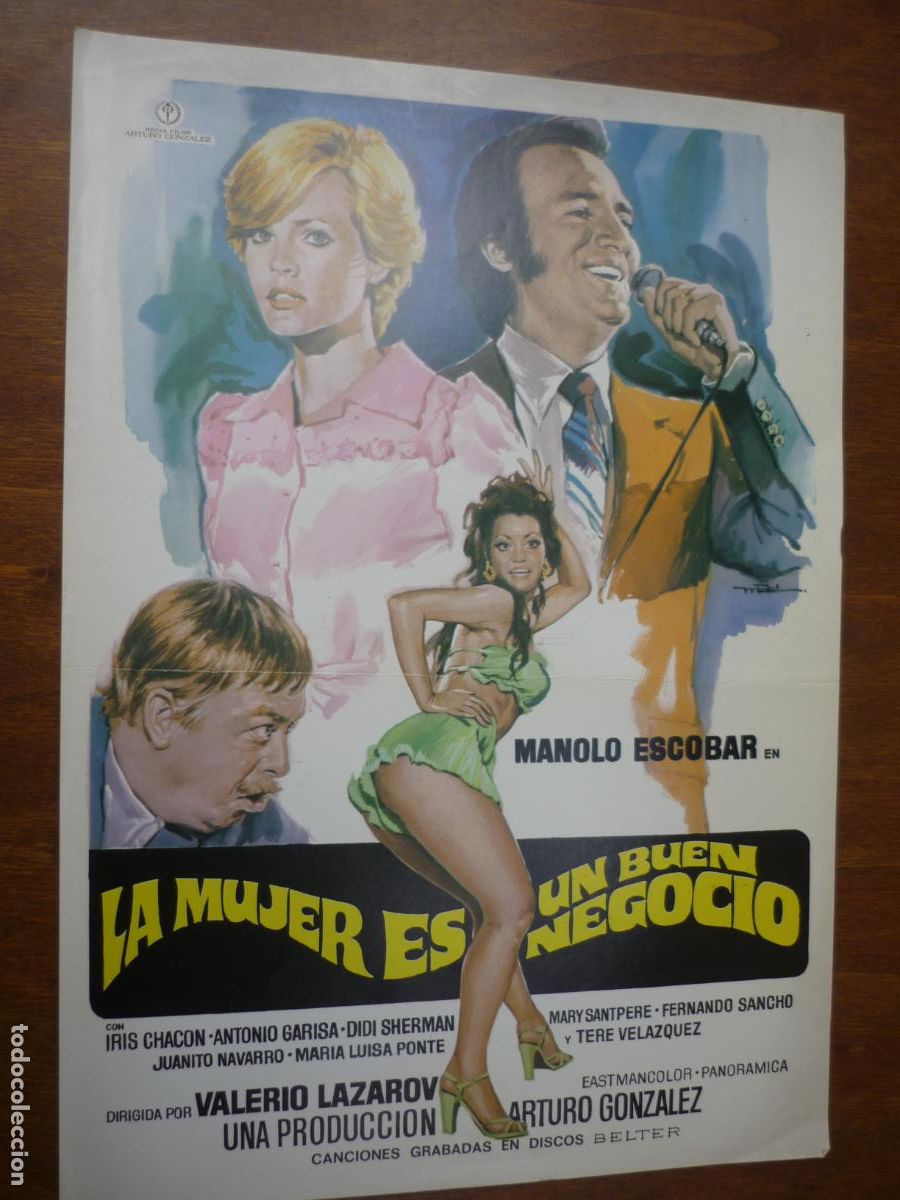 Cine: la mujer es un buen negocio - guia publicitaria original - manolo escobar iris chacon didi sherman