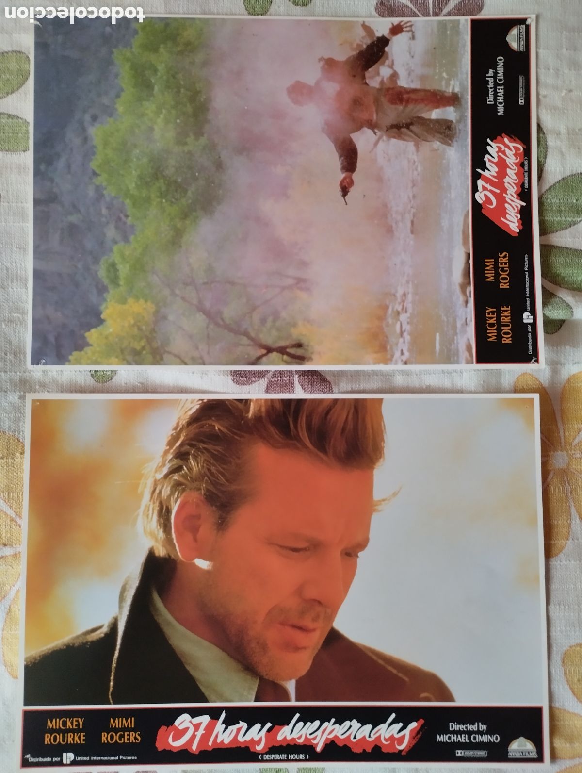 Cine: 12 FOTOCROMOS - 37 HORAS DESESPERADAS - SET COMPLETO - MICKEY ROURKE