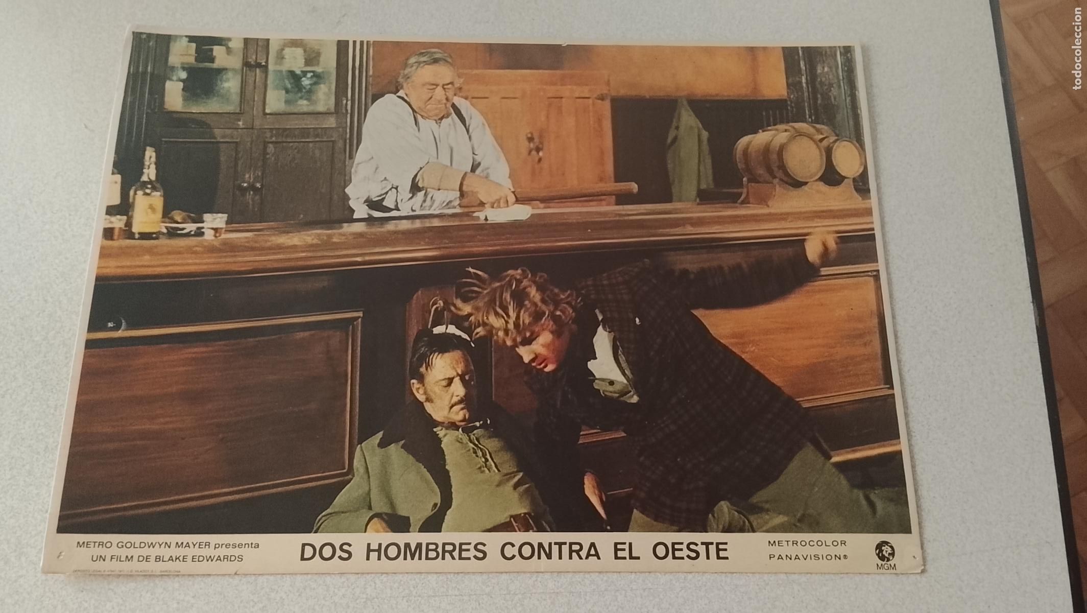 Cine: fotocromo DOS HOMBRES CONTRA EL OESTE, FOTOCROMO ORIGINAL, afiche fotocromo carton