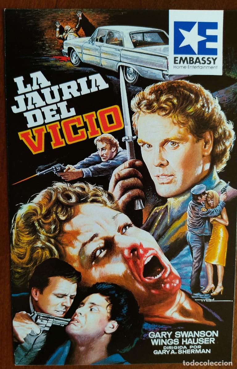 Cine: POSTAL DE CINE LA JAUR&Iacute;A DEL VICIO CON GAARY SWANSON - AVCO EMBASSY PICTURE A&Ntilde;O 1982