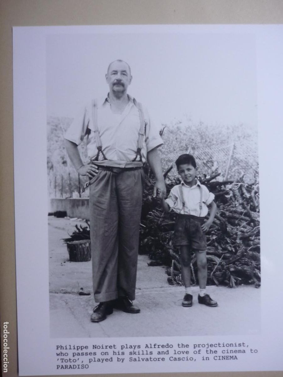 Cine: cinema paradiso - foto original b/n - philippe noiret salvatore cascio tornatore