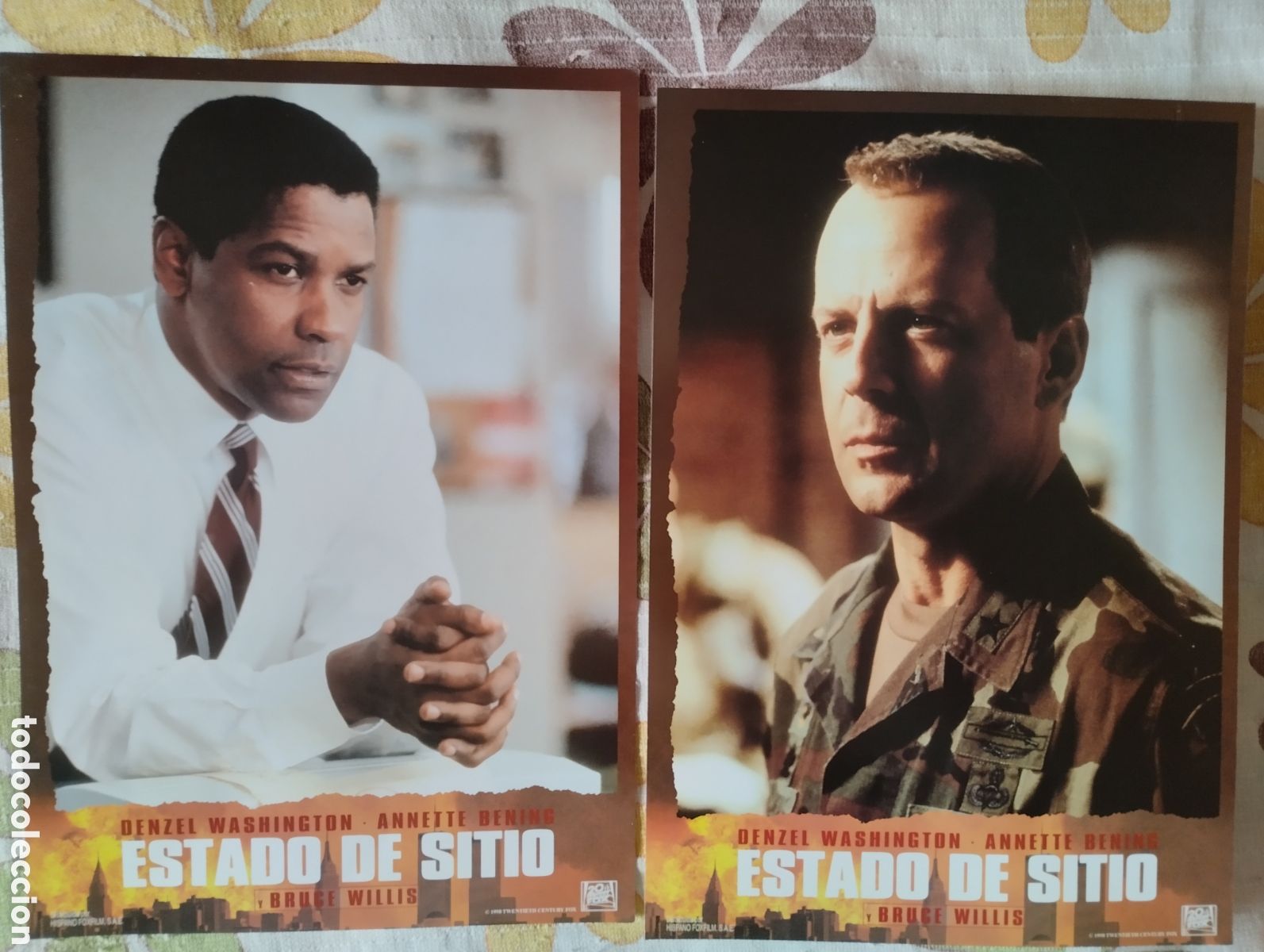 Cine: 12 FOTOCROMOS - ESTADO DE SITIO - SET COMPLETO - BRUCE WILLIS