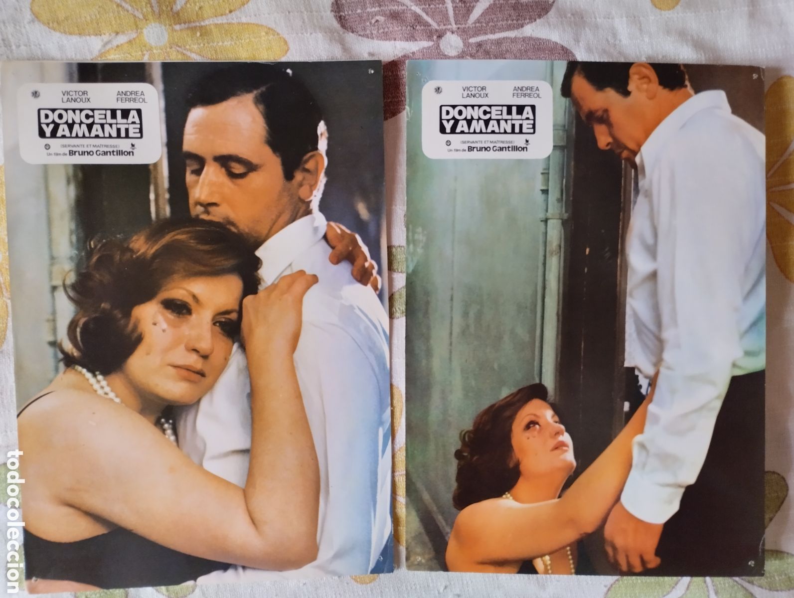 Cine: 12 FOTOCROMOS - DONCELLA Y AMANTE - SET COMPLETO