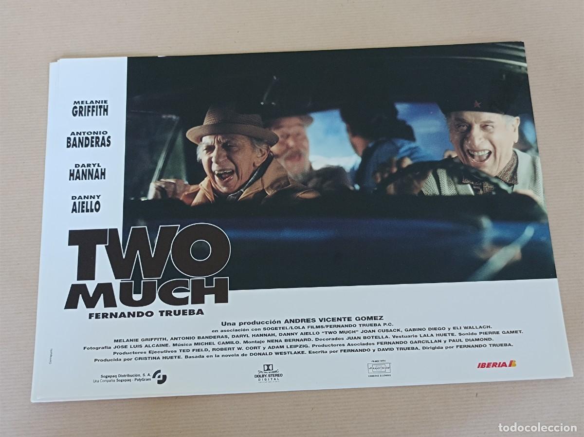 Cine: 8 FOTOCROMOS PEL&Iacute;CULA TWO MUCH JUEGO INCOMPLETO