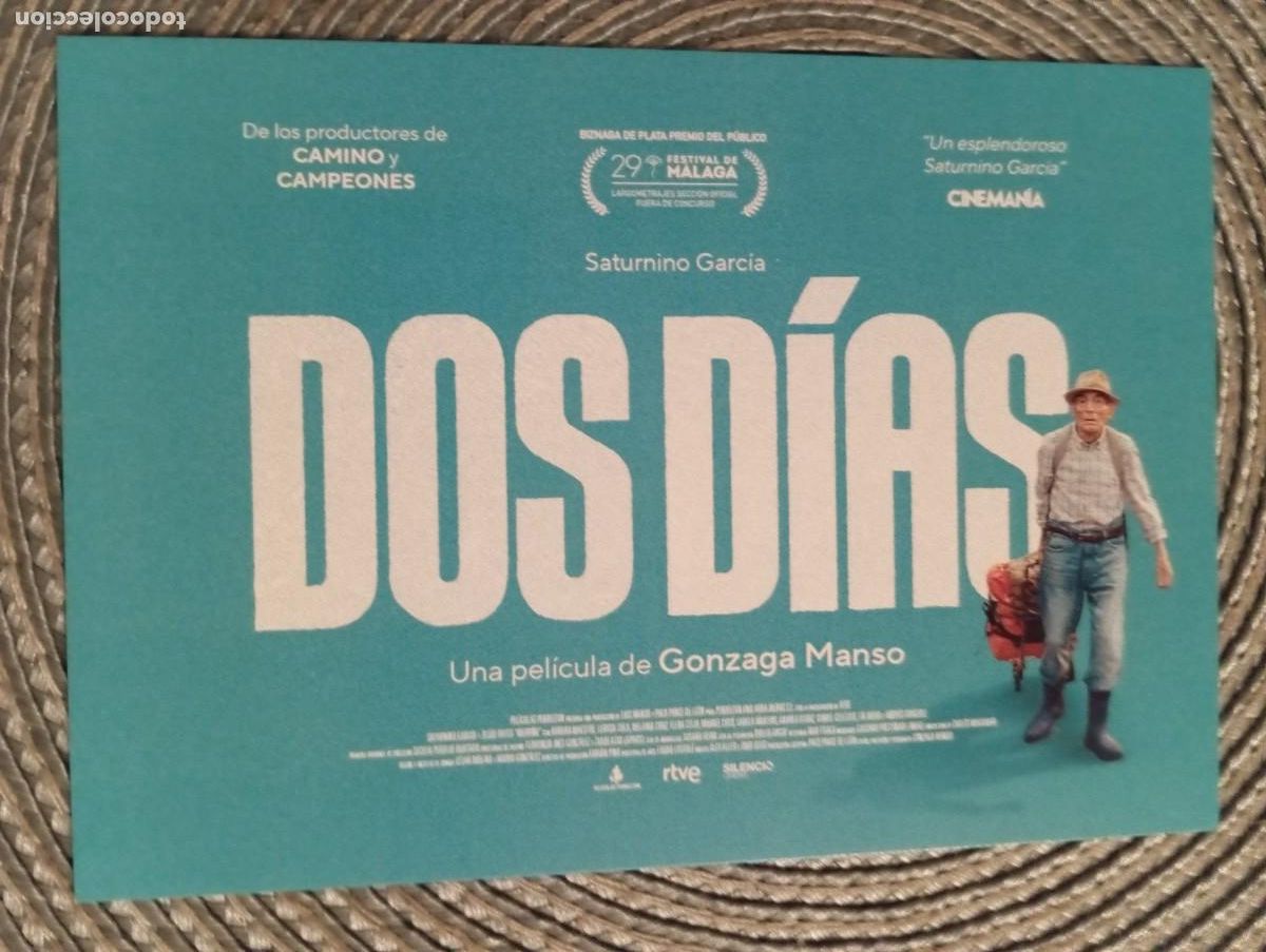 Cine: 1 POSTAL - FLYER ** DOS DIAS ,** PELICULA DE GONZAGA MANSO 2026