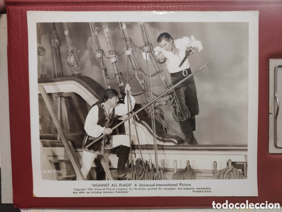 Cinema: Foto - Against All Flags - La isla de los corsarios - Errol Flynn, Quinn - Original de distribuidora