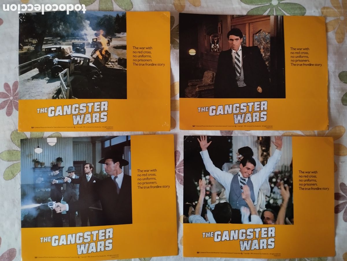 Cine: 8 LOBBY CARDS AMERICANOS 36 X 28 - GUERRA DE GANSTERS 1981 - SET COMPLETO