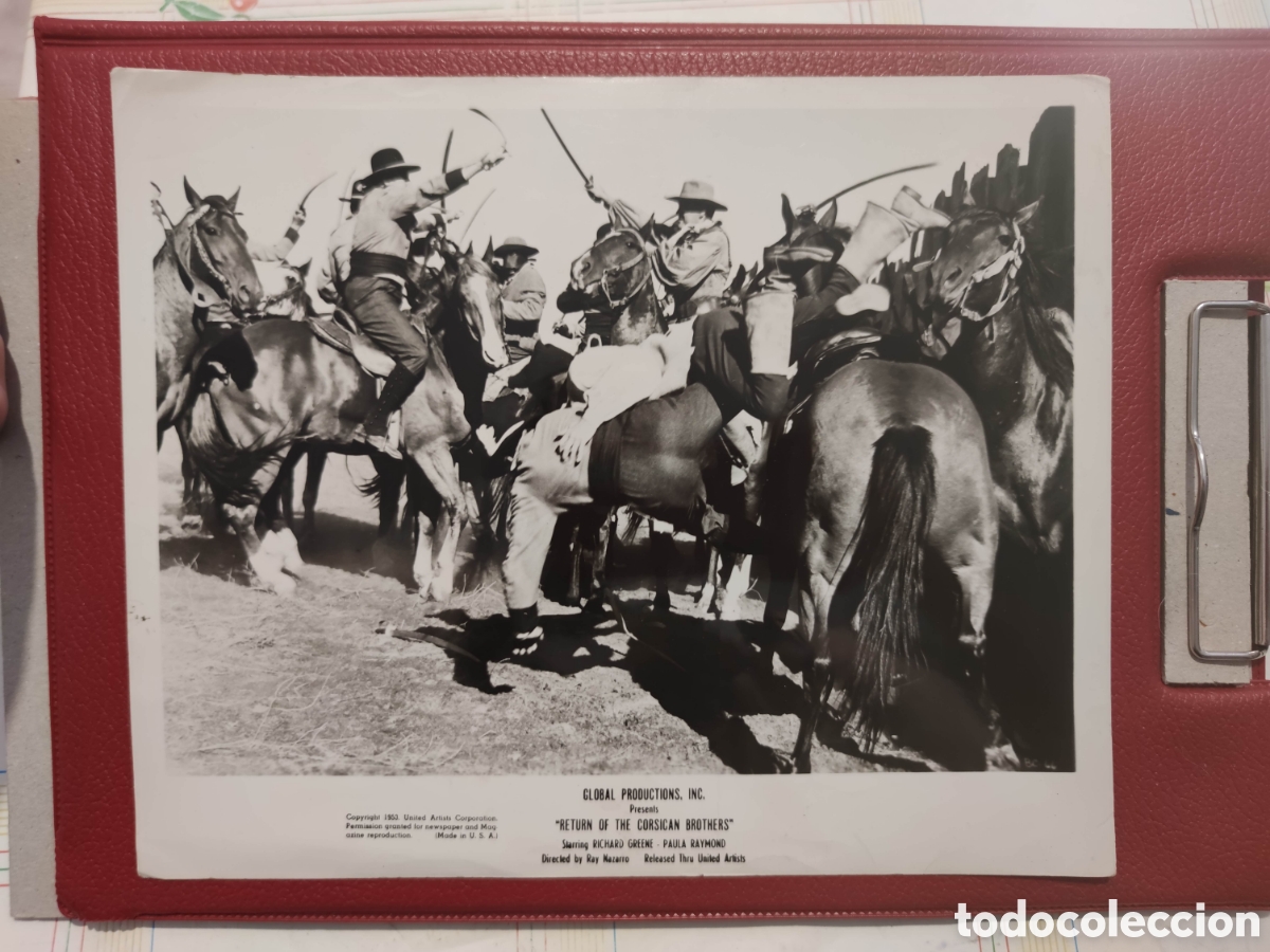 Cine: Foto - Return of the Corsican Brothers - Richard Greene - Original de distribuidora - Western