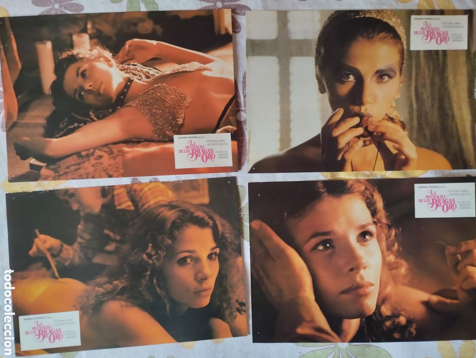Cine: 12 FOTOCROMOS - LA MUCHACJA DE LAS BRAGAS DE ORO - SET COMPLETO - VICTORIA ABRIL