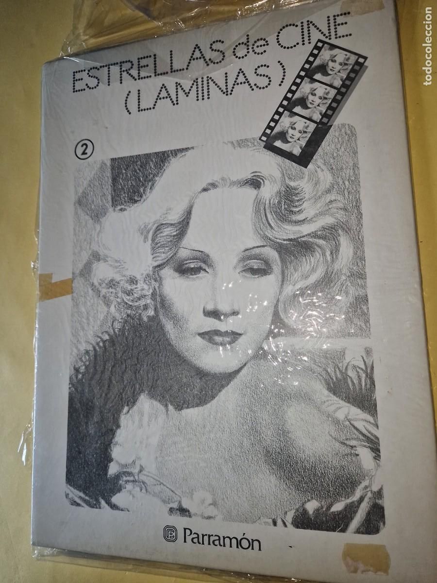 Cine: Carpeta con 8 laminas de Estrellas de Cine 2 . Dibujos de Francesc Parramon 37x26 cm