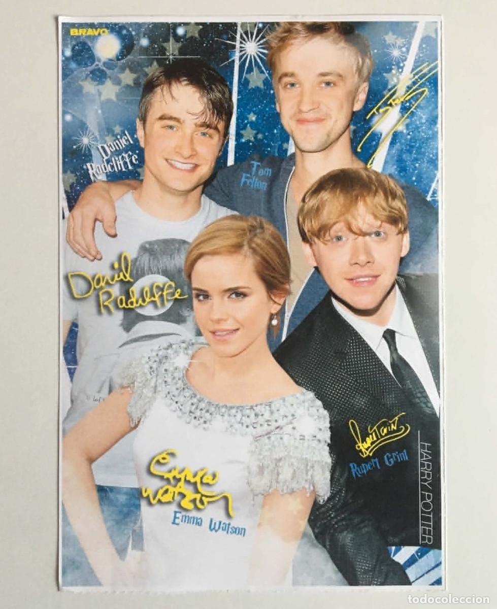 Cine: Harry Potter Radcliffe Watson Grint Felton Autograph Card Mini Poster Bravo Germany 2011 Movie