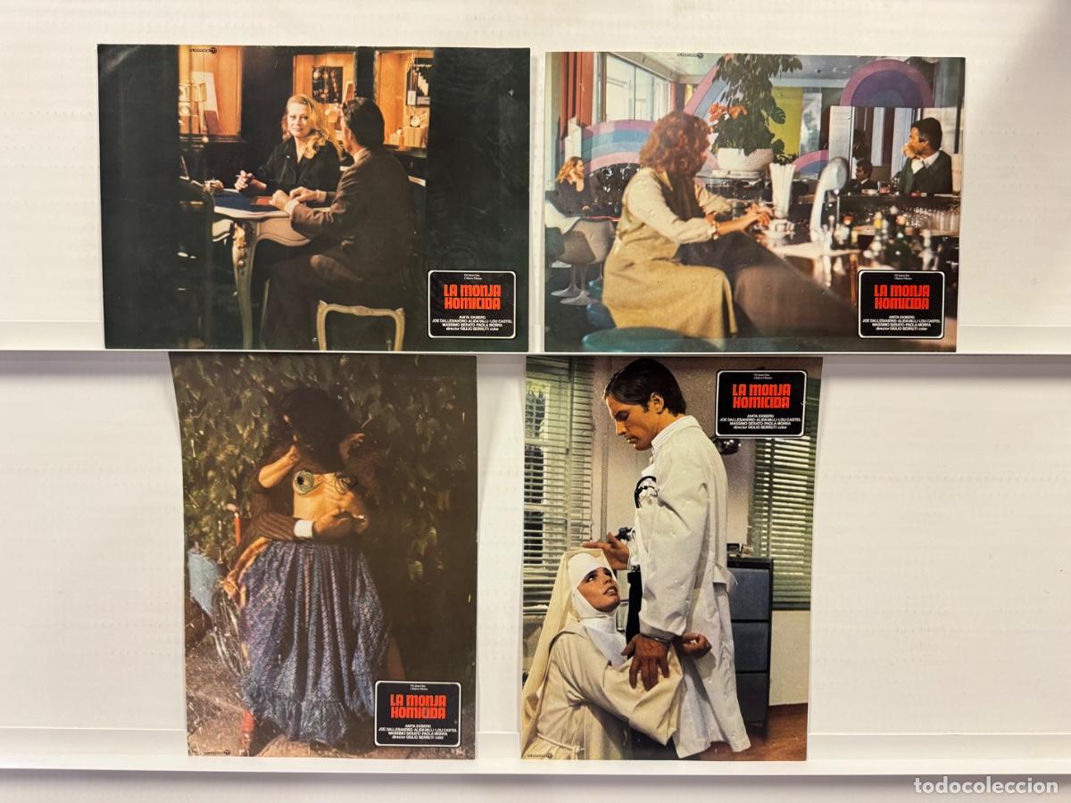Cin&eacute;ma: La monja homicida, Anita Ekberg, Lou Castel, 4 FOTOCROMOS
