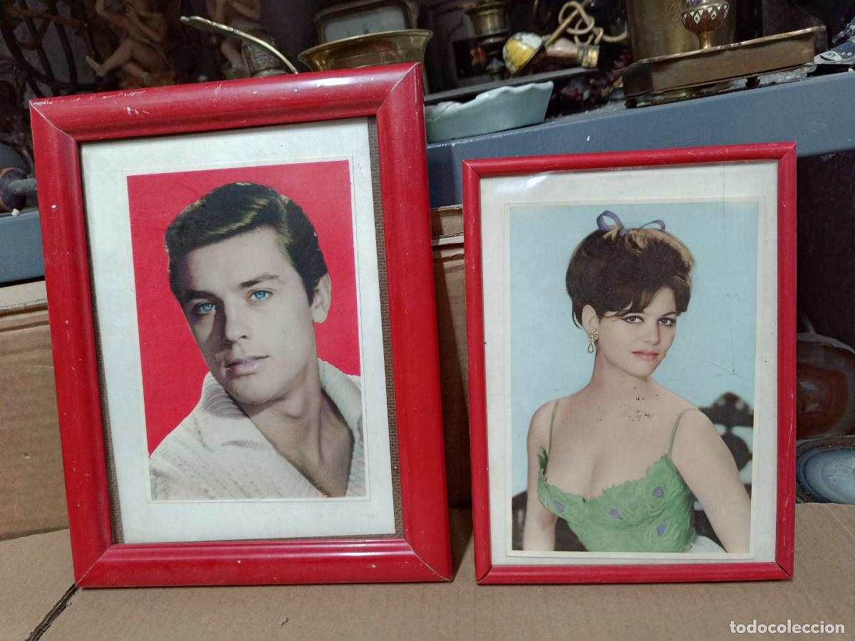 Cine: LOTE DE 2 ANTIGUOS CUADROS CON FOTOS DE ACTOR Y ACTRIZ DE CINE -Q9
