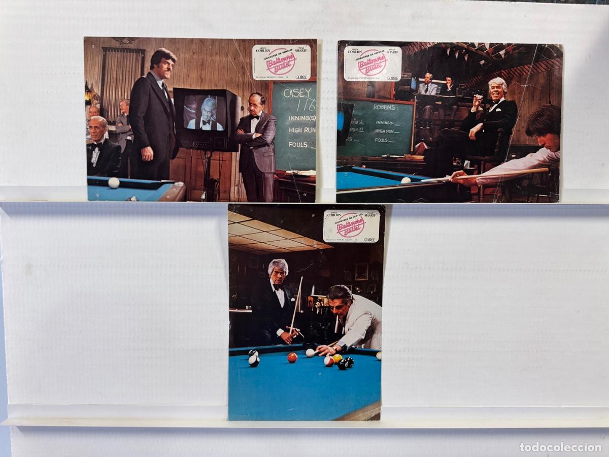 Cine: Jugadores de ventaja, James Coburn, Omar Sharif, 3 FOTOCROMOS