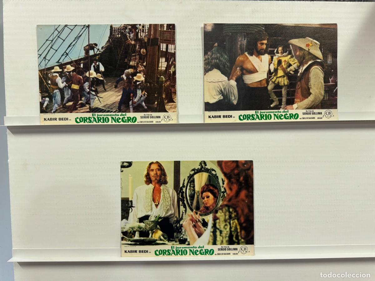 Cine: El juramento del corsario negro, Kabir Bedi, 3 FOTOCROMOS