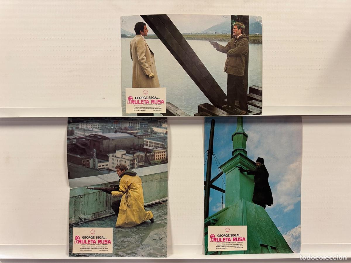 Cine: La ruleta rusa, George Segal, Cristina Raines, 3 FOTOCROMOS