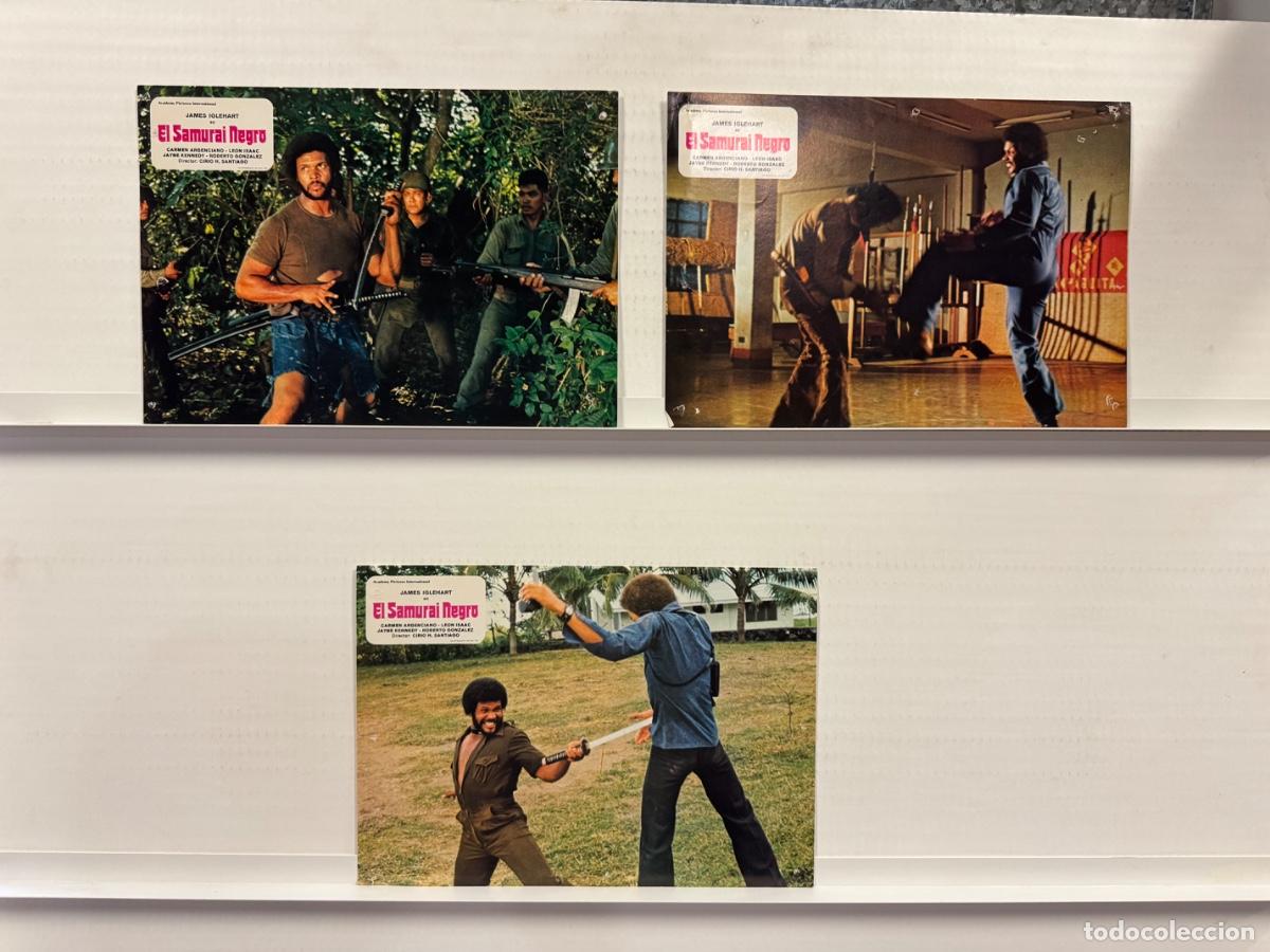Cine: El samurai negro, James Iglehart, Carmen Argenciano, 3 FOTOCROMOS