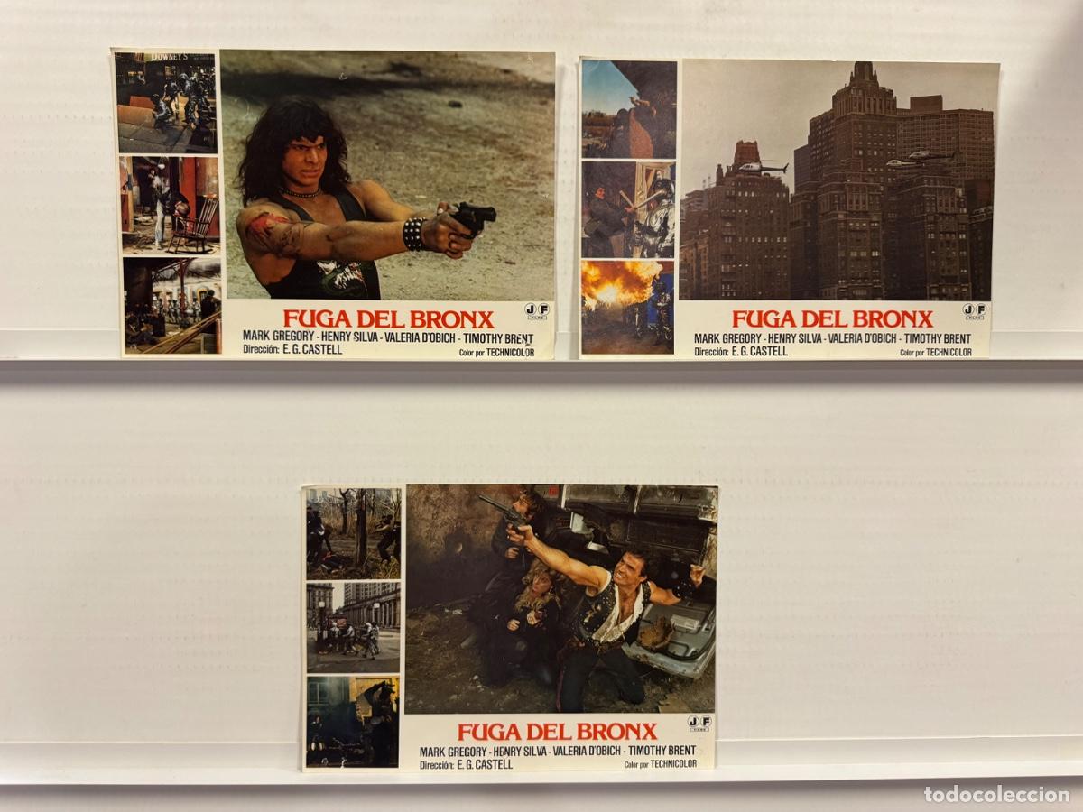 Cine: Fuga del Bronx, Henry Silva, Mark Gregory, 3 FOTOCROMOS