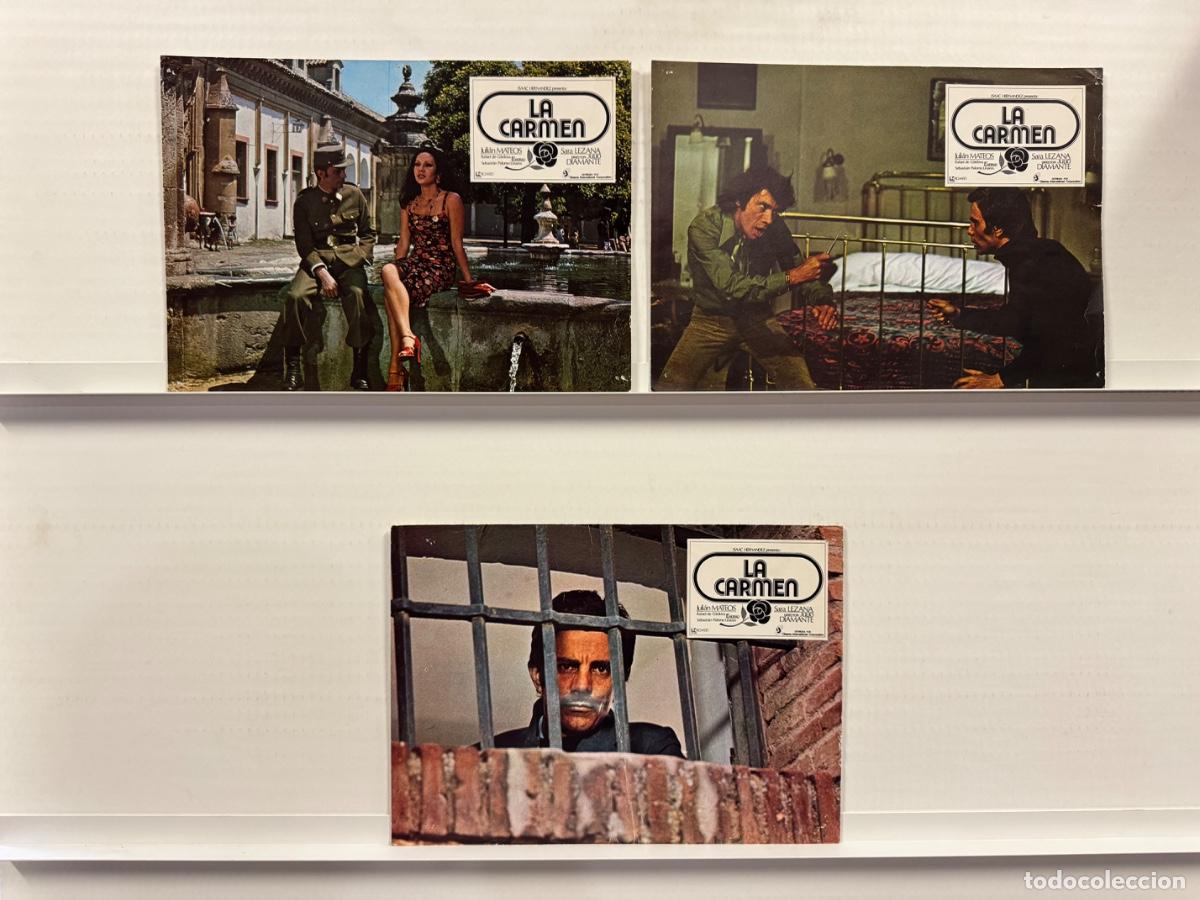 Cine: La Carmen, Julia Mateos, Sara Lezana, 3 FOTOCROMOS