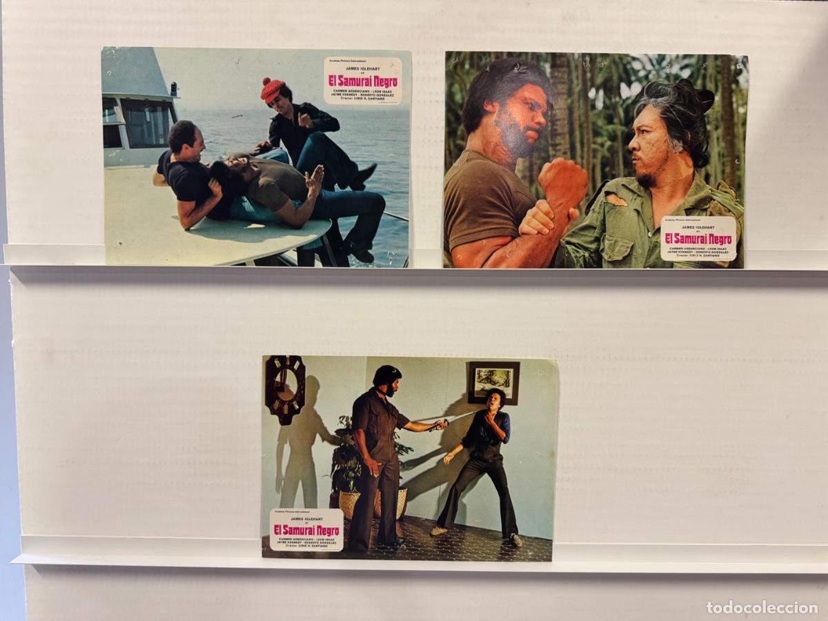 Cine: El samurai negro, James Iglehart, Carmen Argenciano, 3 FOTOCROMOS