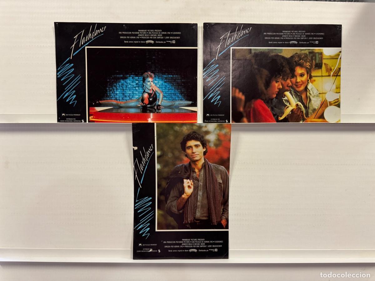 Cine: Flashdance, Jennifer Beals, Michael Nouri, 3 FOTOCROMOS