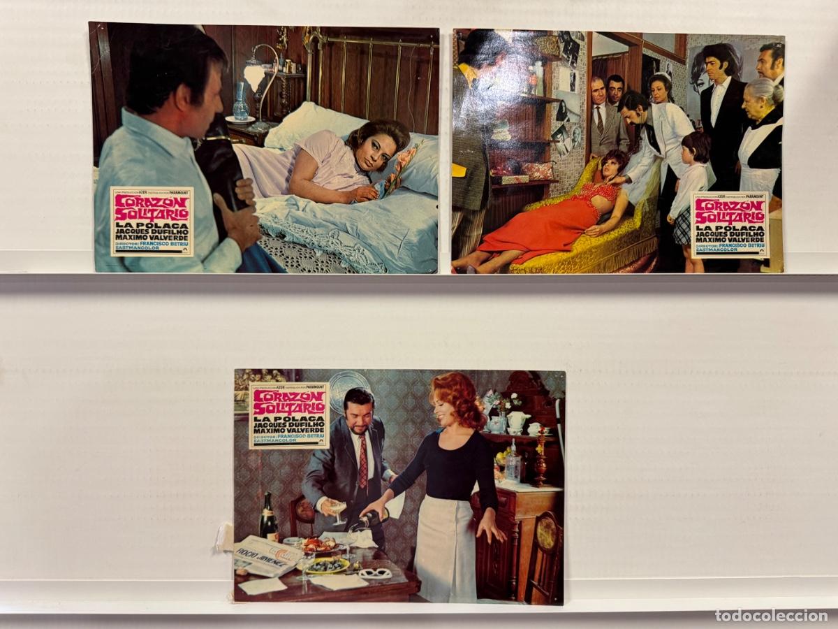 Cine: Corazon solitario, Jacques Dufilho, Maximo Valverde, 3 FOTOCROMOS