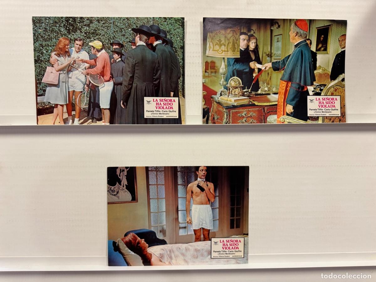 Cine: La se&ntilde;ora ha sido violada, Pamela Tiffin, Carlo Giuffre, 3 FOTOCROMOS