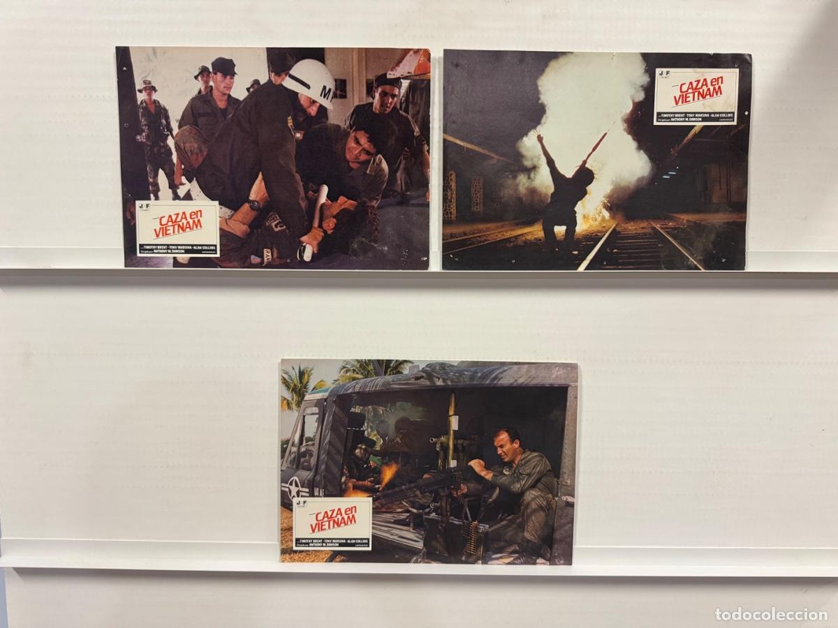 Cine: Caza en Vietnam, Tony Marsina, Alan Collins, 3 FOTOCROMOS
