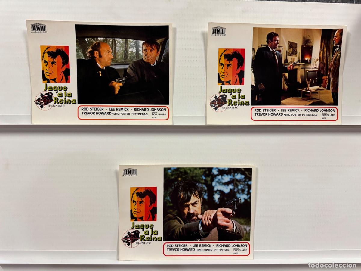 Cine: Jaque a la reina, Rod Steiger, Lee Remick, 3 FOTOCROMOS