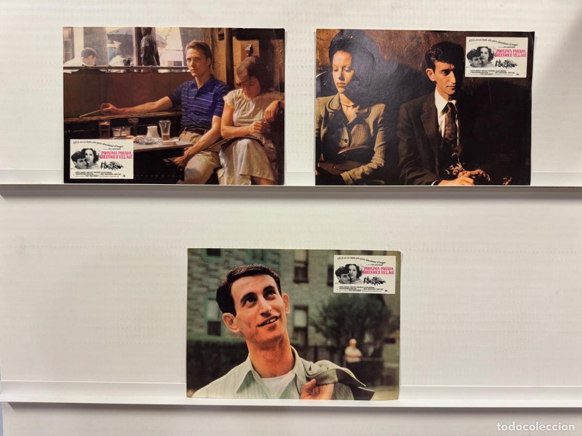 Cine: Proxima parada Greenwich Village, Lenny Baker, Shelley Winters, 3 FOTOCROMOS