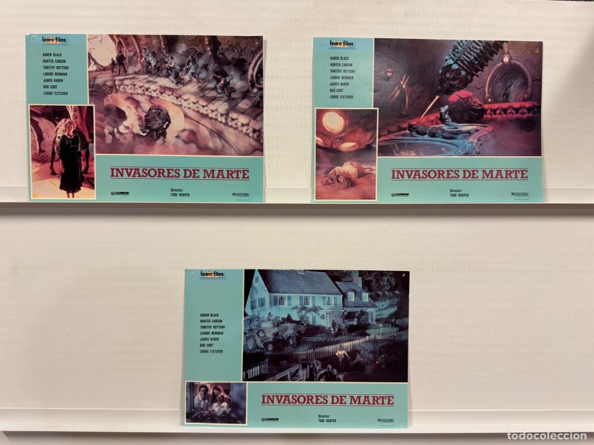 Cine: Invasores de Marte, Karen Black, Hunter Carson, 3 FOTOCROMOS