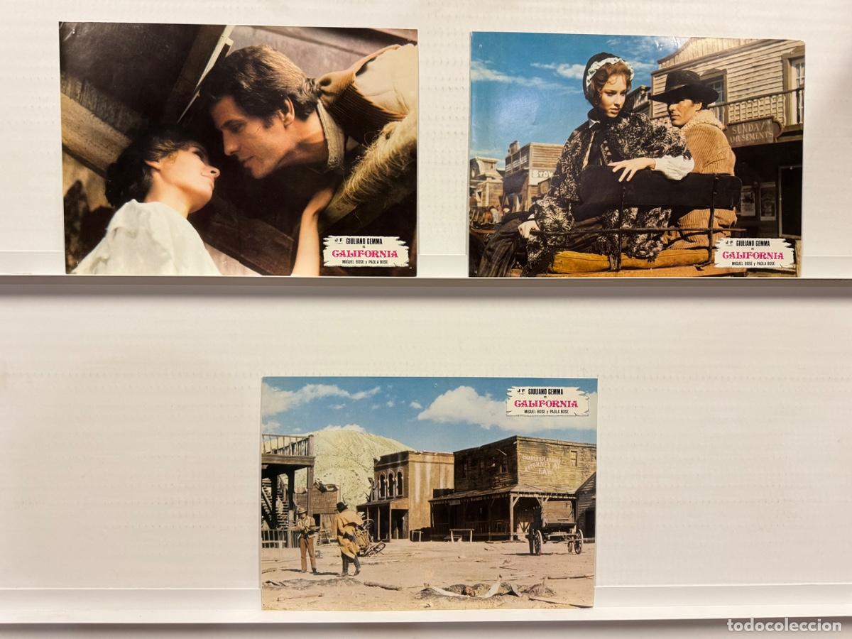 Cine: California, Giuliano Gemma, Miguel Bose, 3 FOTOCROMOS