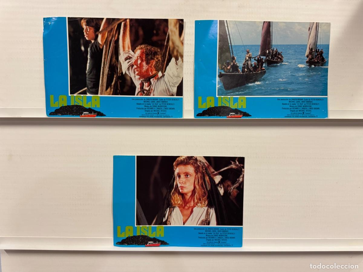 Cine: La isla, Michael Caine, David Warner, 3 FOTOCROMOS