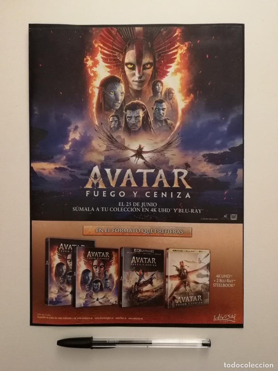 Cine: ANUNCIO ACARTONADO -A4- AVATAR FUEGO Y CENIZA - JAMES CAMERON - PUBLICIDAD LAMINA