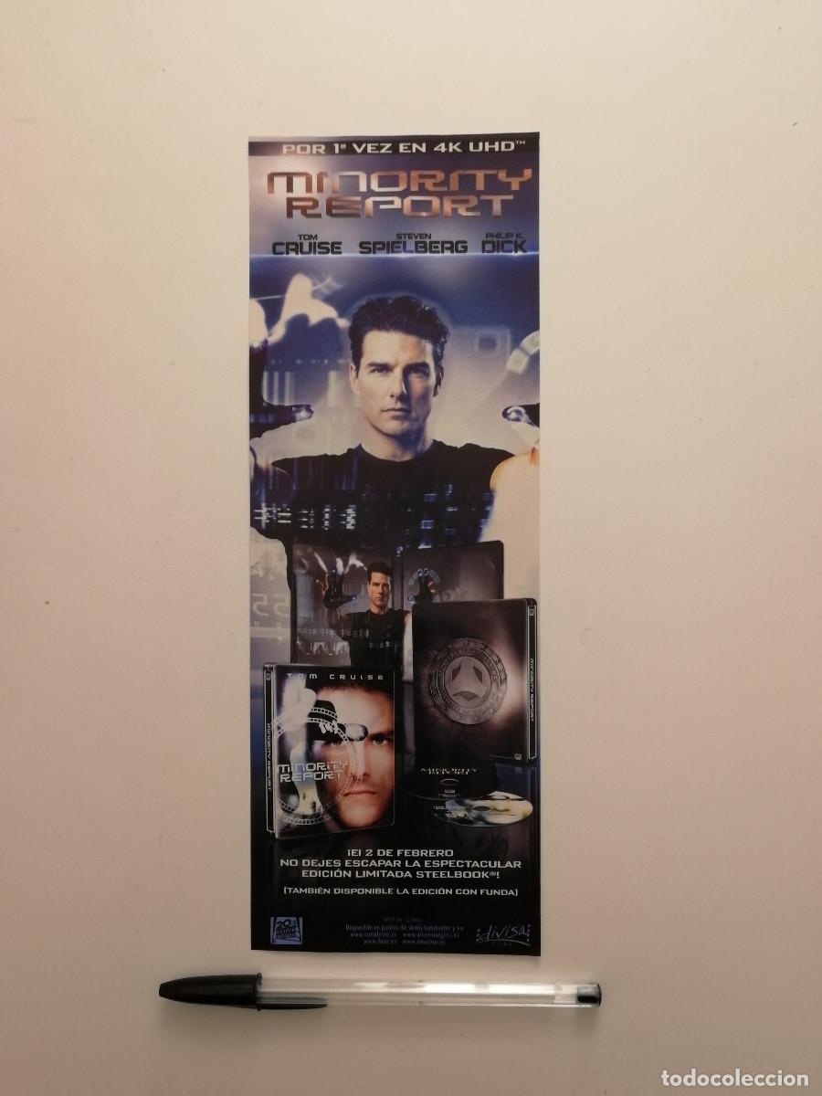 Cine: ANUNCIO ACARTONADO - MINORITY REPORT - CIENCIA FICCION - TOM CRUISE - PUBLICIDAD LAMINA