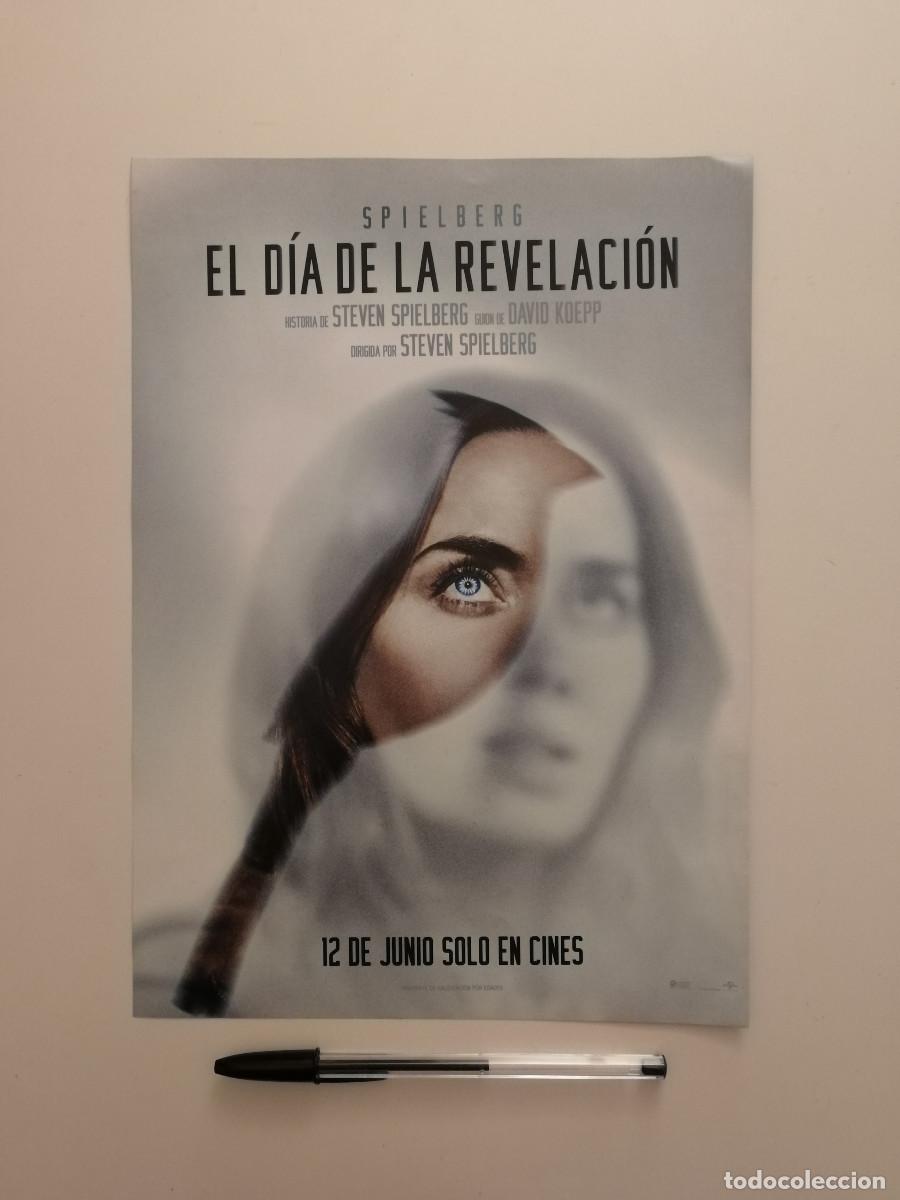 Cine: ANUNCIO ACARTONADO -A4- EL DIA DE LA REVELACION - EMILY BLUNT - STEVEN SPIELBERG - PUBLICIDAD LAMINA