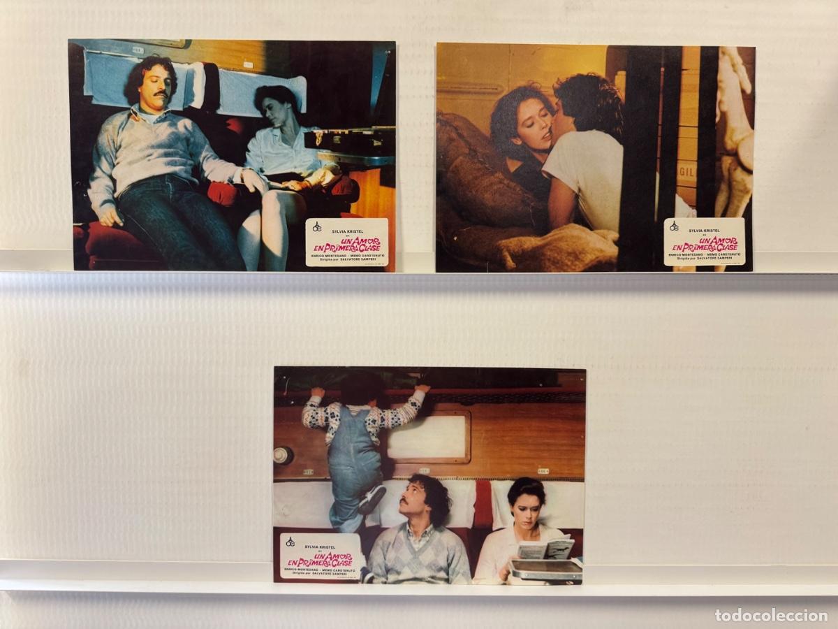 Cine: Un amor en primera clase, Enrico Montesano, Sylvia Kristel, 3 FOTOCROMOS