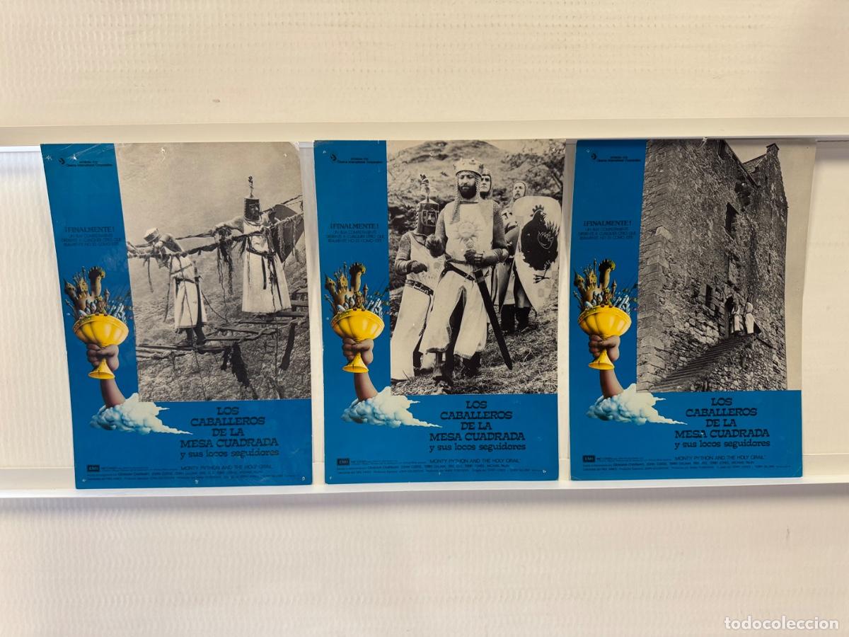 Cine: Los caballeros de la mesa cuadrada, Graham Chapman, John Cleese, 3 FOTOCROMOS