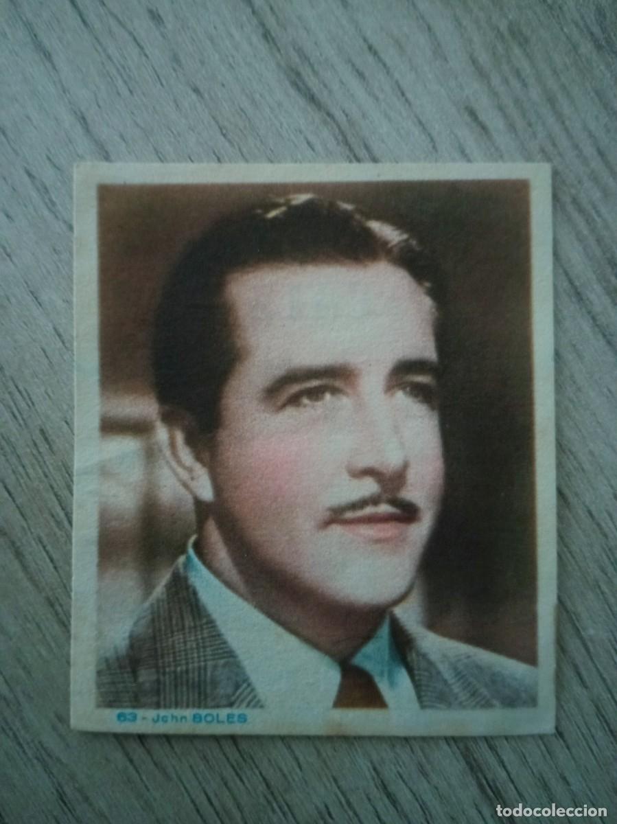Cine: JOHN BOLES, CROMO N&ordm; 63, DETRAS PUBLICIDAD CALZADOS LUENGO