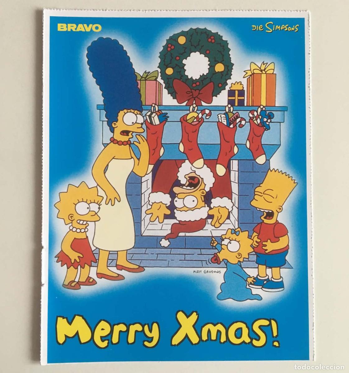 Cine: The Simpsons Collectible Postcard Bravo Magazine Germany 90s Christmas Merry Xmas Rare