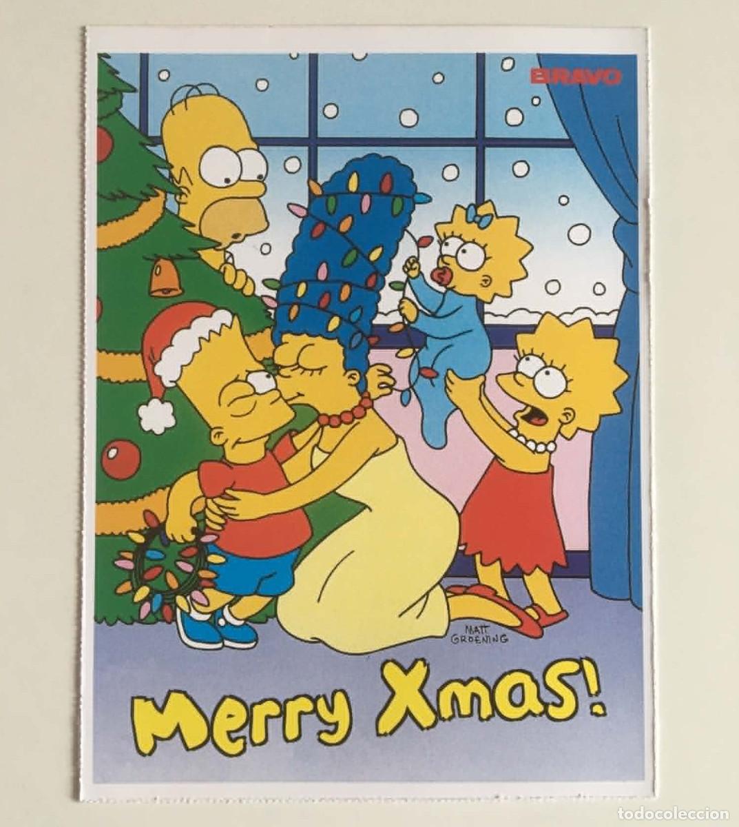 Cine: The Simpsons Collectible Christmas Postcard Bravo Magazine Germany 90s TV Series Marge Bart Rare