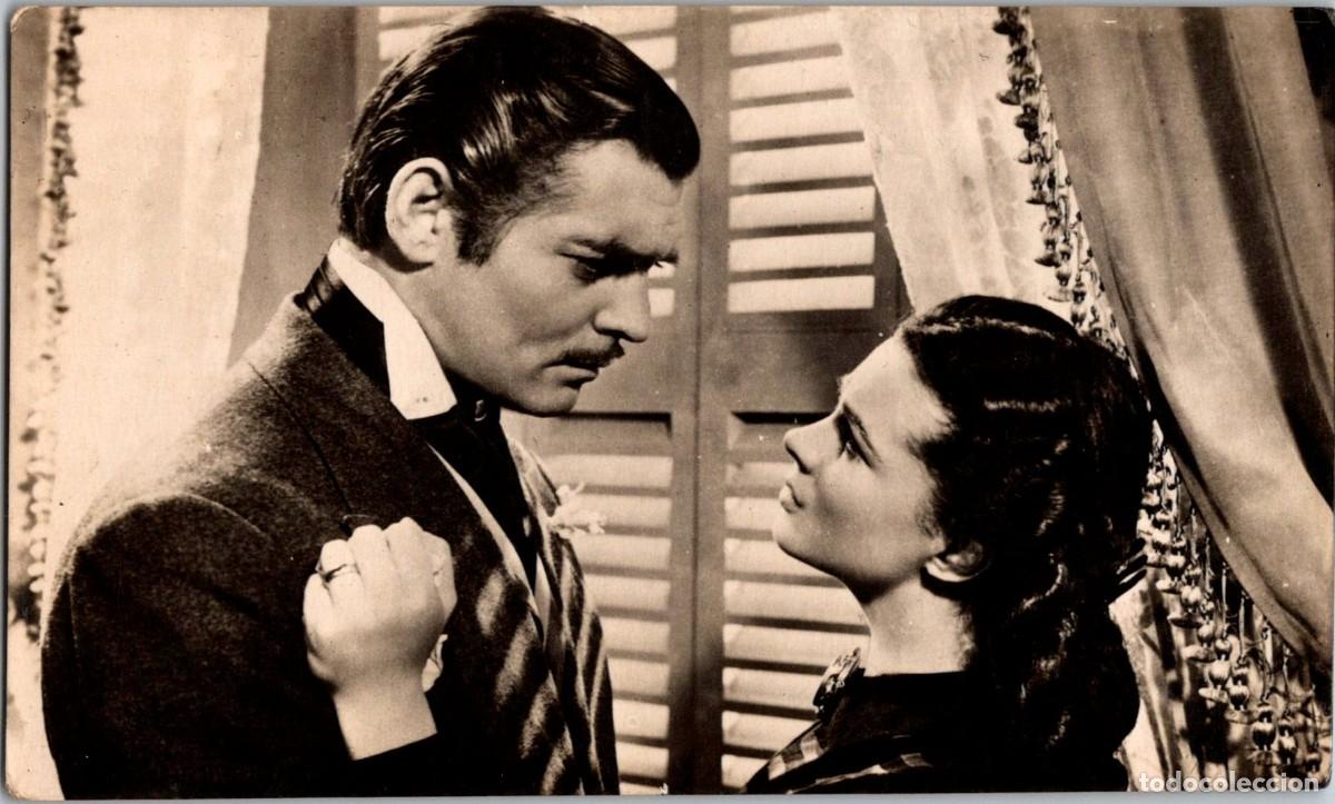 Cine: Clark Gable y Vivien Leigh - Lo que el viento se llev&oacute; - Metro Goldwyn Mayer - n&ordm; 1229 - 137x83mm