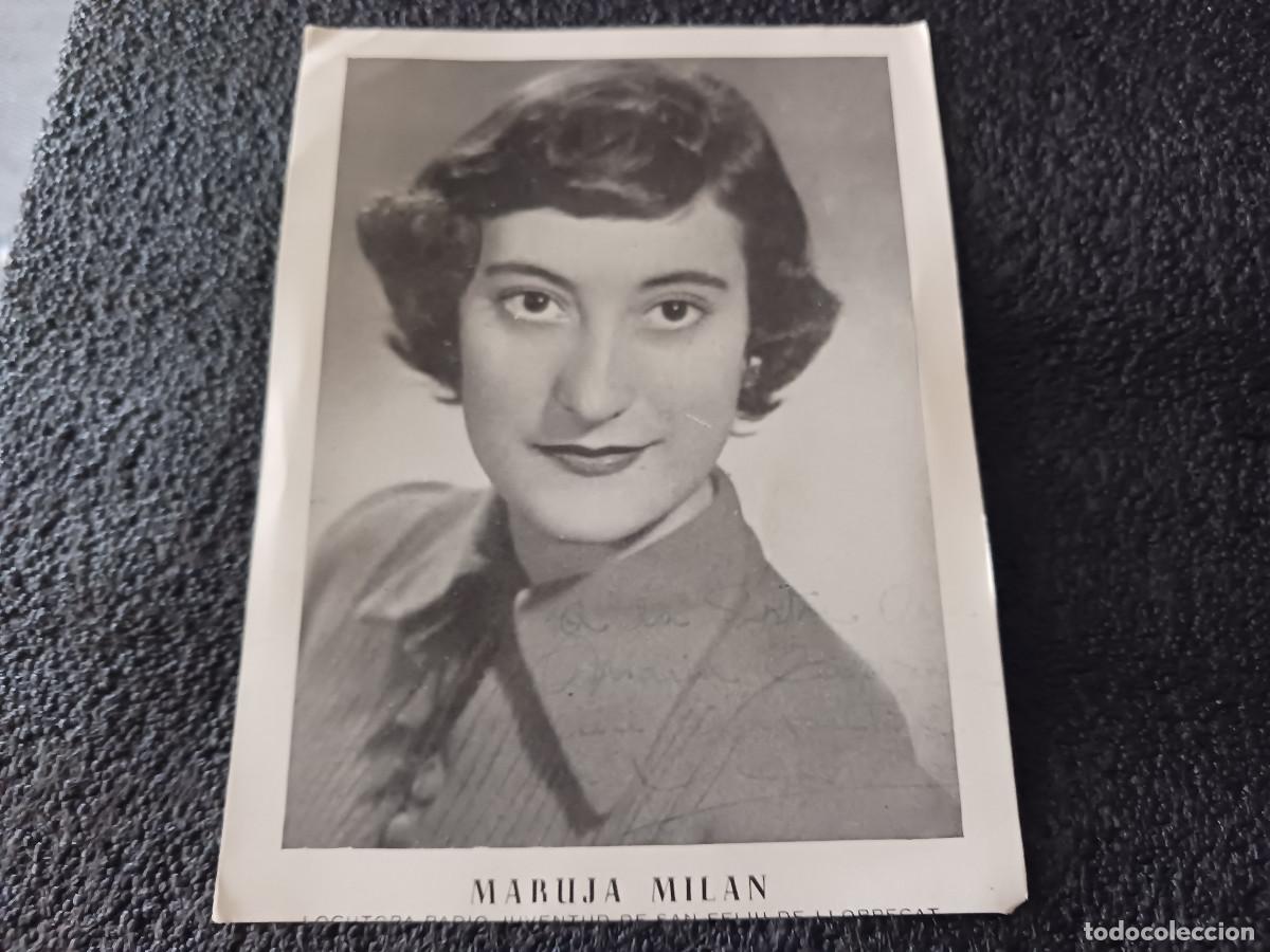 Cine: maruja milan, locutora de radio juventud, sant feliu de llobregat, con dedicatoria, a&ntilde;os 60
