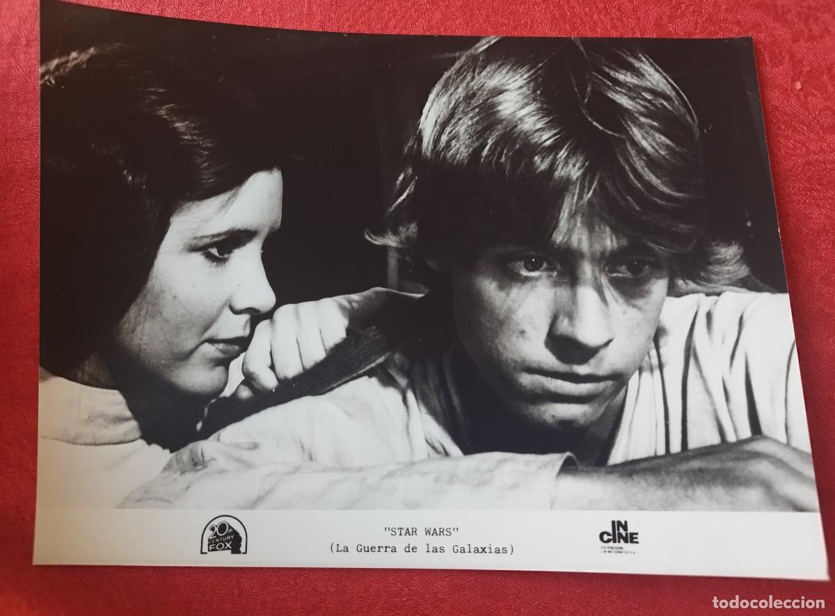Cine: La Guerra de las Galaxias STAR WARS 1977 Foto Prensa Original Luke Skywalker Princesa Leia Impecable