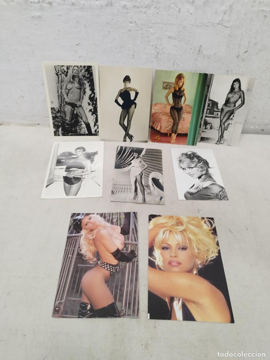 Cine: Lote de 9 postales, fotos de actrices. Mujeres de cine, er&oacute;ticas. Pamela anderson.